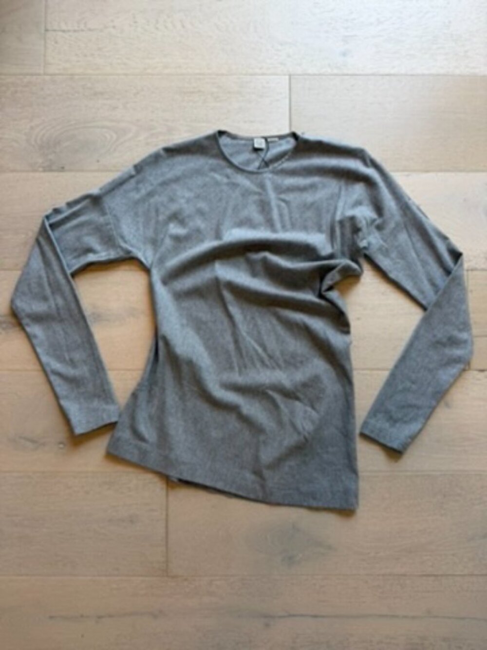 Toteme Grey Mélange Asymmetric Flannel Top | Hidden Zipper | EU40 / US L